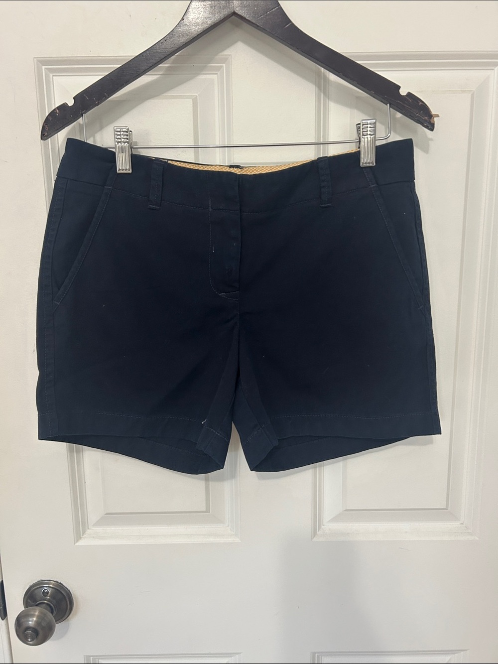 J. Crew Weathered City Fit Chino ClassicTwill Cotton Shorts Size 4 Navy Blue